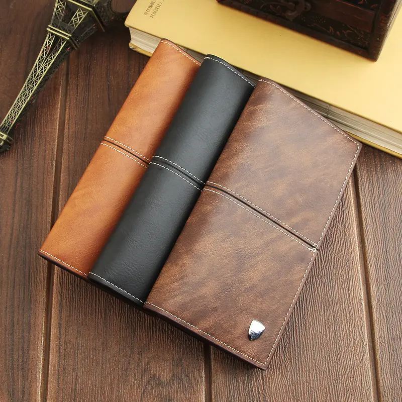 Men's Leather Wallet ID Card Holder Purse Checkbook Long Clutch Bifold Business Money Bag Man Wallets Cartera Hombre Carteras