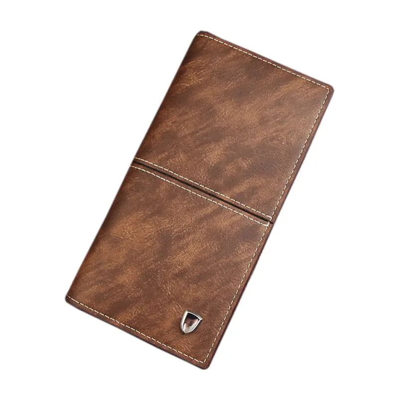 Men's Leather Wallet ID Card Holder Purse Checkbook Long Clutch Bifold Business Money Bag Man Wallets Cartera Hombre Carteras