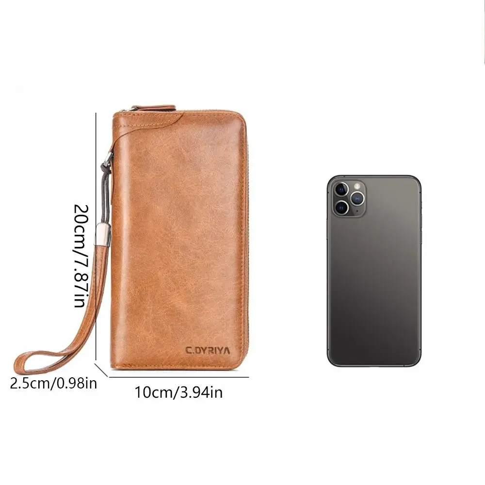 Simple Purse Long Zipper Wallet Large Capacity Card Brand Business Clutch Bag Coin Purse ID Card Holder Men