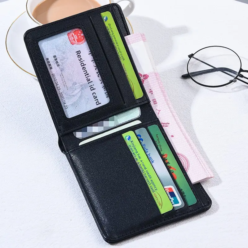 Retro Style Male Short Wallet Multi-function Passcase Horizontal Purse