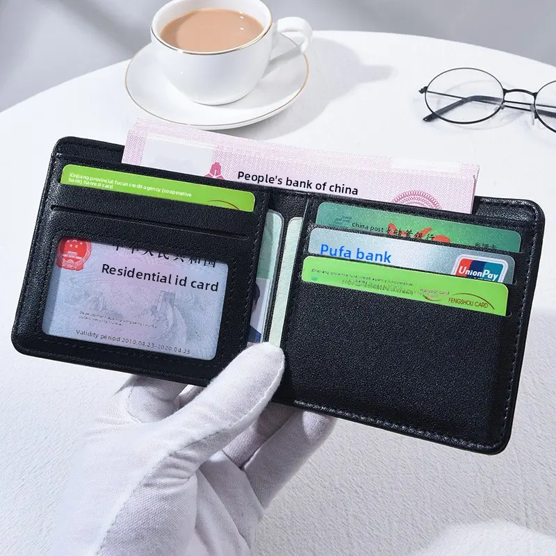 Retro Style Male Short Wallet Multi-function Passcase Horizontal Purse