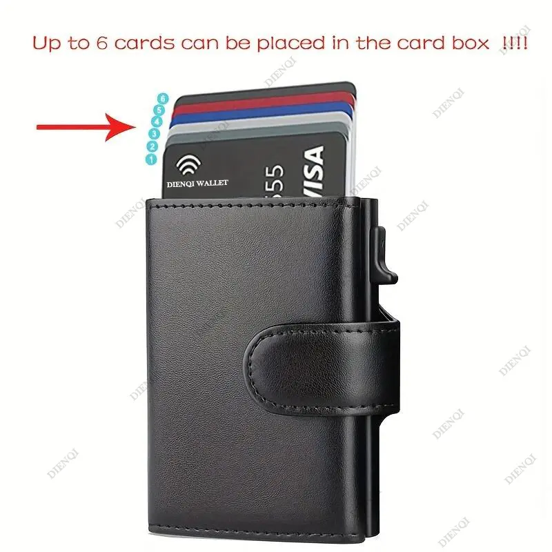 Rfid Credit Card Holder Wallets Men Carbon Fiber Leather Aluminum Business Bank Cardholder Male Case Minimalist Wallet Money Bag