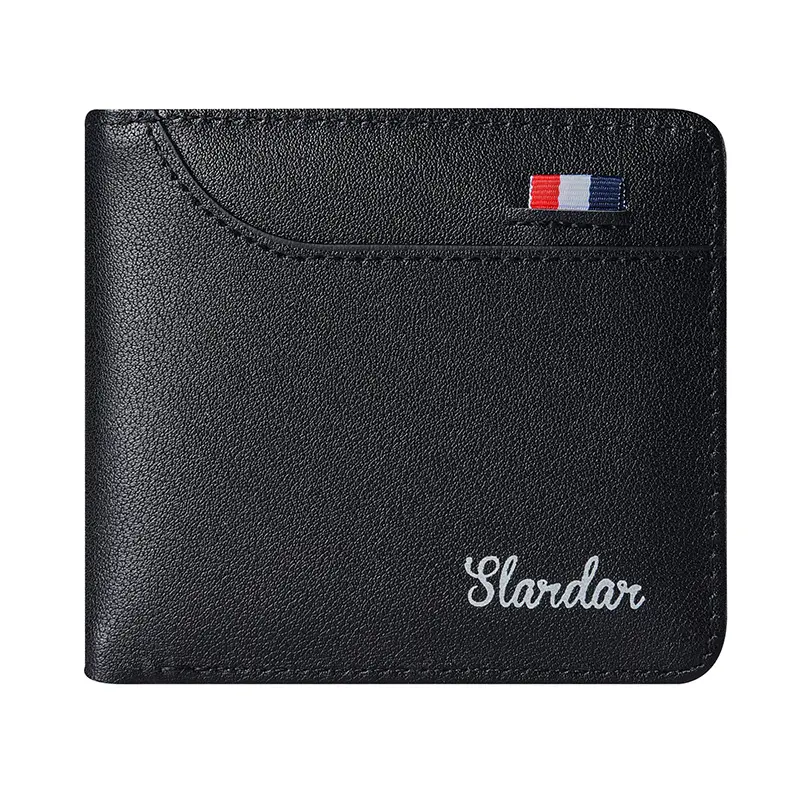 Retro Style Male Short Wallet Multi-function Passcase Horizontal Purse