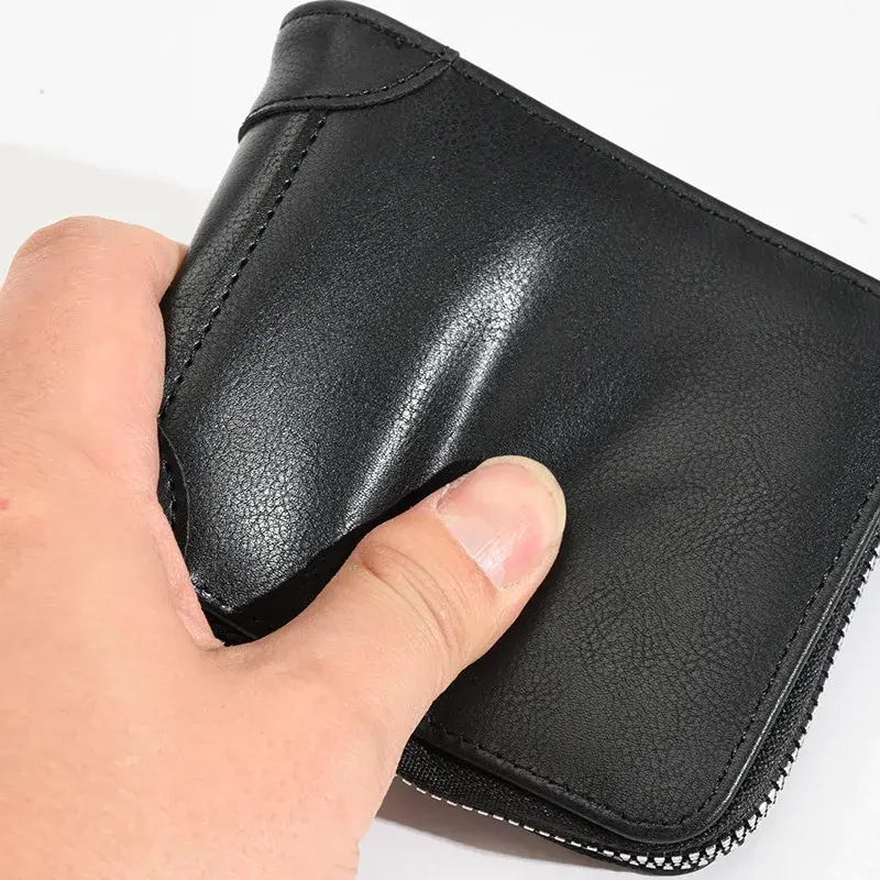 Men Zipper Wallet Money Bag Fashion Multifunctional PU Soft Leather Wallet Card Holder with Hasp Coin Pocket Purse Multi-card