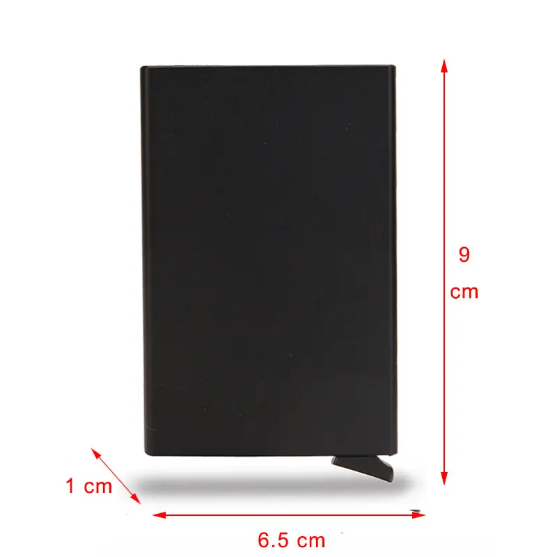 New Rfid Smart Wallet Card Holder Metal Thin Slim Men Women Wallets Pop Up Minimalist Wallet Small Black Purse Metal Vallet