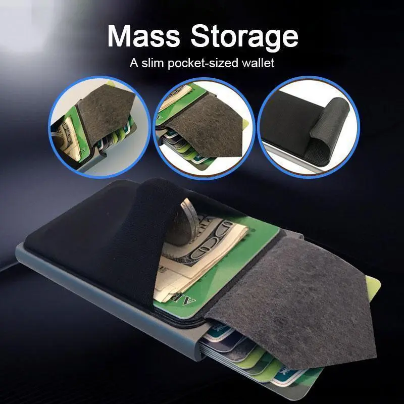 New Rfid Smart Wallet Card Holder Metal Thin Slim Men Women Wallets Pop Up Minimalist Wallet Small Black Purse Metal Vallet