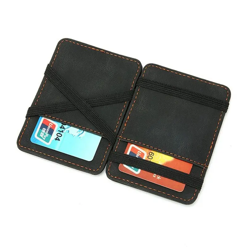 High Quality Vintage Mini Men's Crazy PU Leather Magic Wallet Small Coin Purse Credit Card Holder Slim Transparent ID Bag