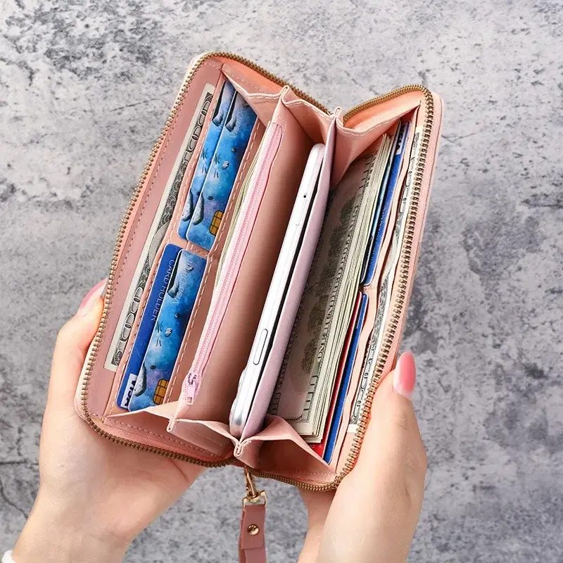 Fashion Wallets Zipper Coin Purse Lady Long Short Purses Handbags Women Clutch Cards Holder PU Leather Moneybag Billfold Wallet