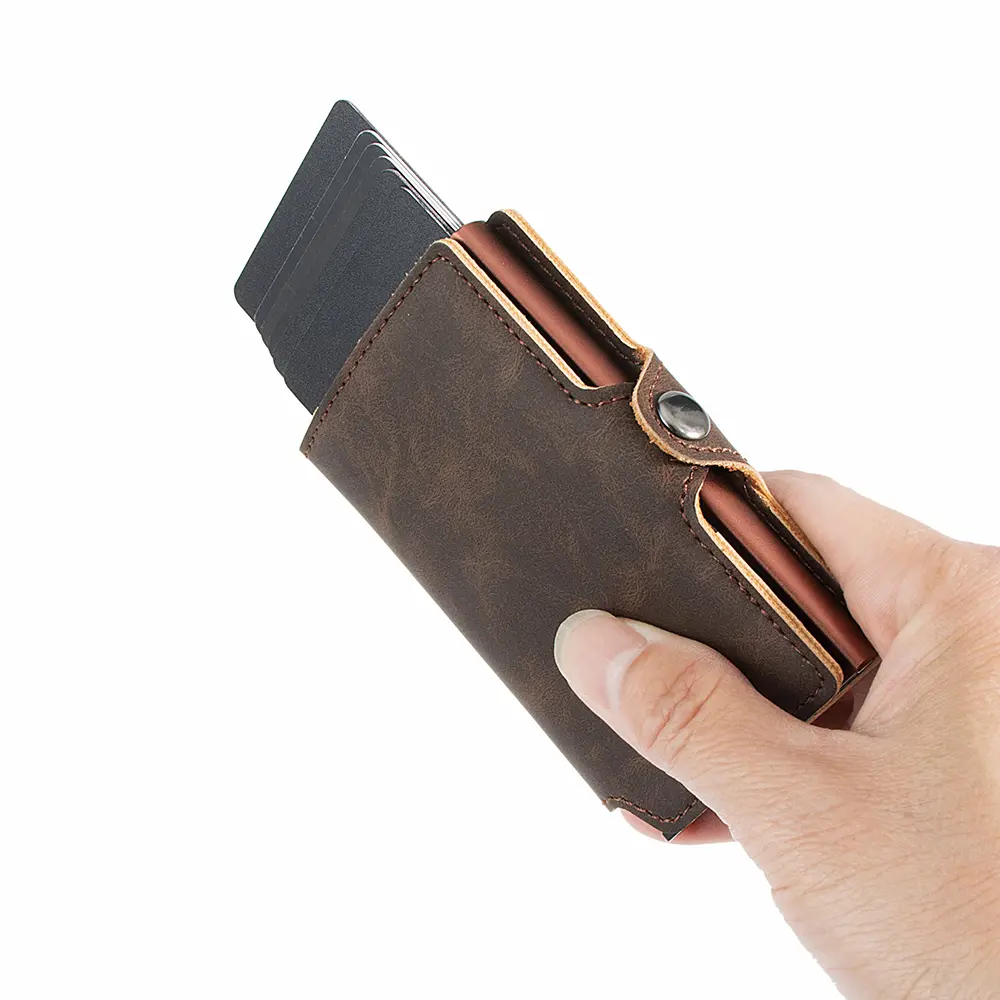 CASEKEY Top Quality Man Wallet Slim Minimalist Money Bag Pruse RFID Blocking Pop Up Card Holder Ultra Thin Smart Wallet for Men