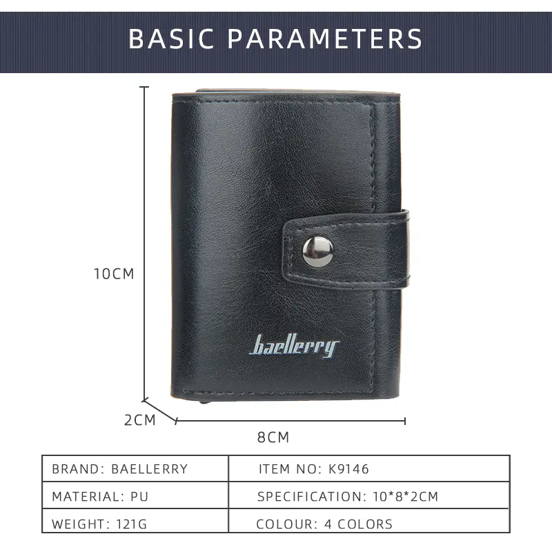 Antitheft Rfid Credit Card Holder Wallets Men Leather Aluminum Box Metal Male Purse Bag Small Cardholder Case Minimalist Wallet