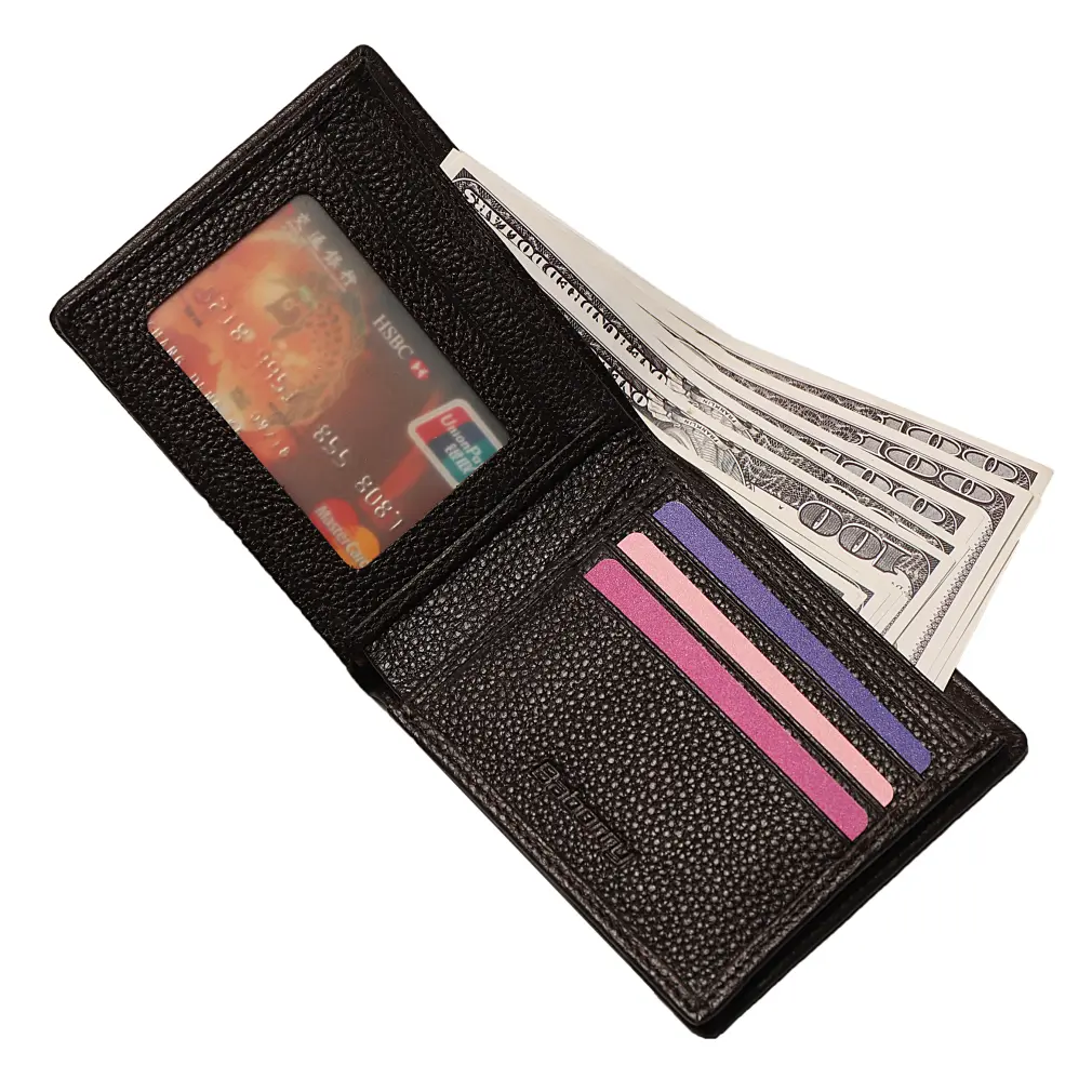 Cow Leather Men Wallets with Coin Pocket Vintage Male Purse Blocking Genuine Leather Men Wallet with Card Holders