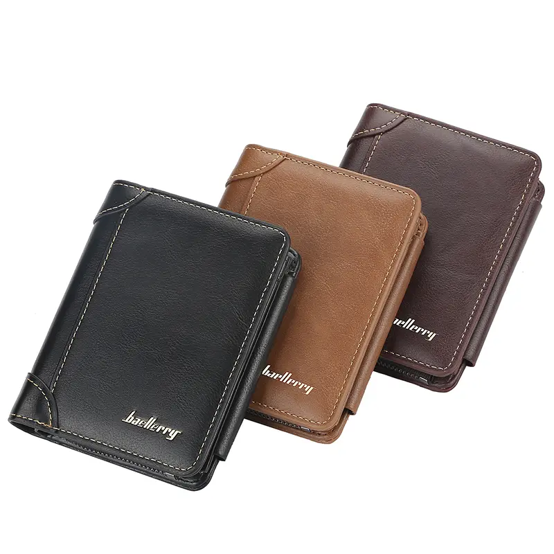 New Leather Men Wallets High Quality Zipper Short Desigh Card Holder Male Purse Vintage Coin Holder Men Wallets