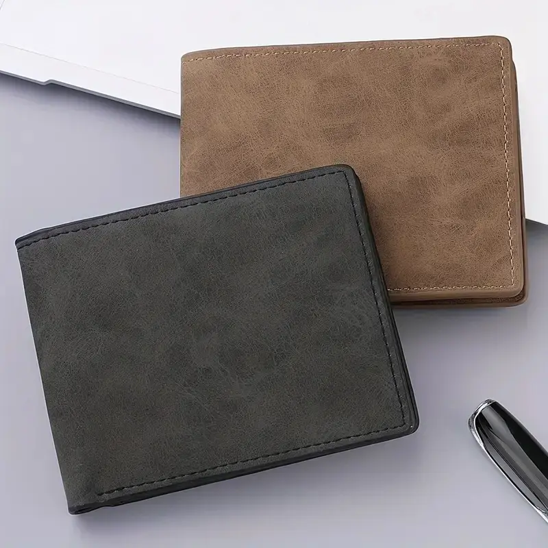 Men's Simple Soft PU Leather Wallet Vintage Thin Wallet Credit Card Holder