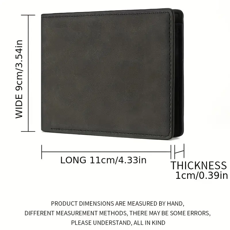 Men's Simple Soft PU Leather Wallet Vintage Thin Wallet Credit Card Holder