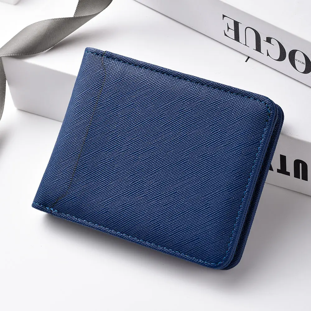 Simple Solid-Color Short Wallet, Business Leisure Card Holder, Male Wallet, ID Card, Bank Card, Male Wallet