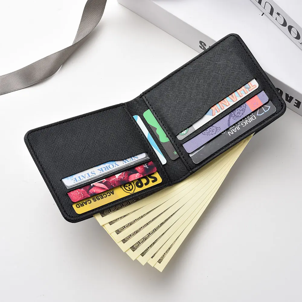 Simple Solid-Color Short Wallet, Business Leisure Card Holder, Male Wallet, ID Card, Bank Card, Male Wallet