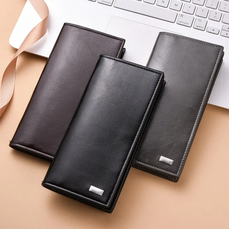 Men's Long Wallet Luxury High Quality PU Leather Wallet Large Capacity Cash Clip Multi-Card Credit Card Holder Men's Wallet