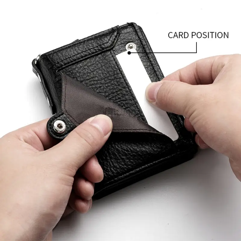 1pc Men's New Multifunctional Wallet, Large Capacity Credit Card Bag, PU Purse With Chain Strap