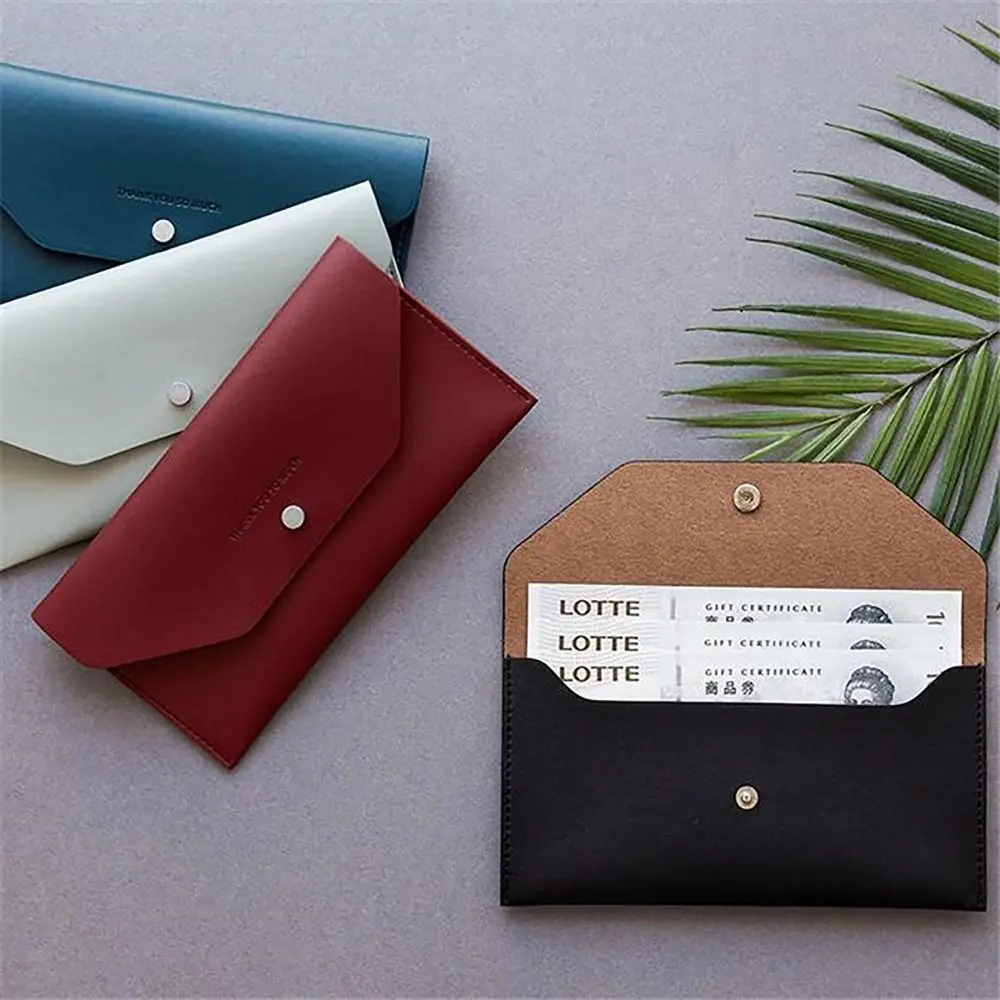 Ultra-thin Cash Envelope Wallet For Male Female Wear-resistant PU Leather Money Binder Organizer Waterproof Money Pouch Holder