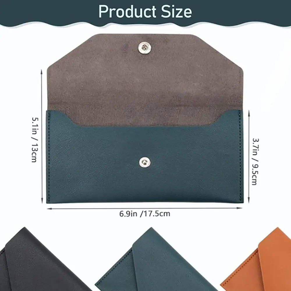 Ultra-thin Cash Envelope Wallet For Male Female Wear-resistant PU Leather Money Binder Organizer Waterproof Money Pouch Holder