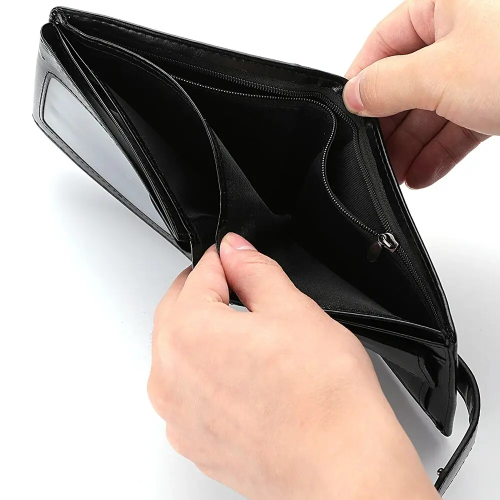 Men's Wallet Large Capacity Multi-Function Short Wallet Multi-slot Zipper Coin ID Credit Card Holder Men's Wallet