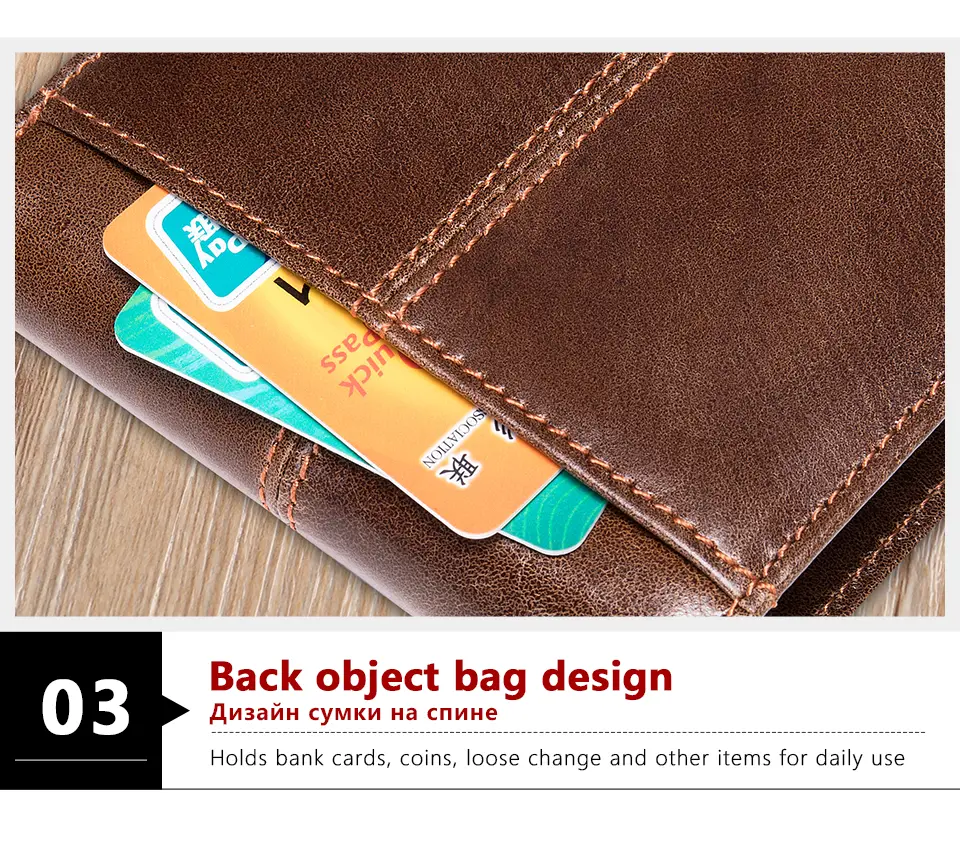 WESTAL Genuine Leather Wallet with Coin Purse RFID Wallet for Men Cardholder Money Bags