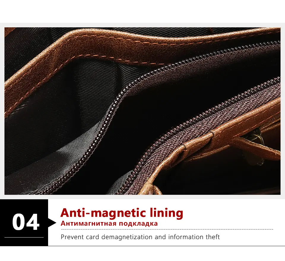 WESTAL Genuine Leather Wallet with Coin Purse RFID Wallet for Men Cardholder Money Bags