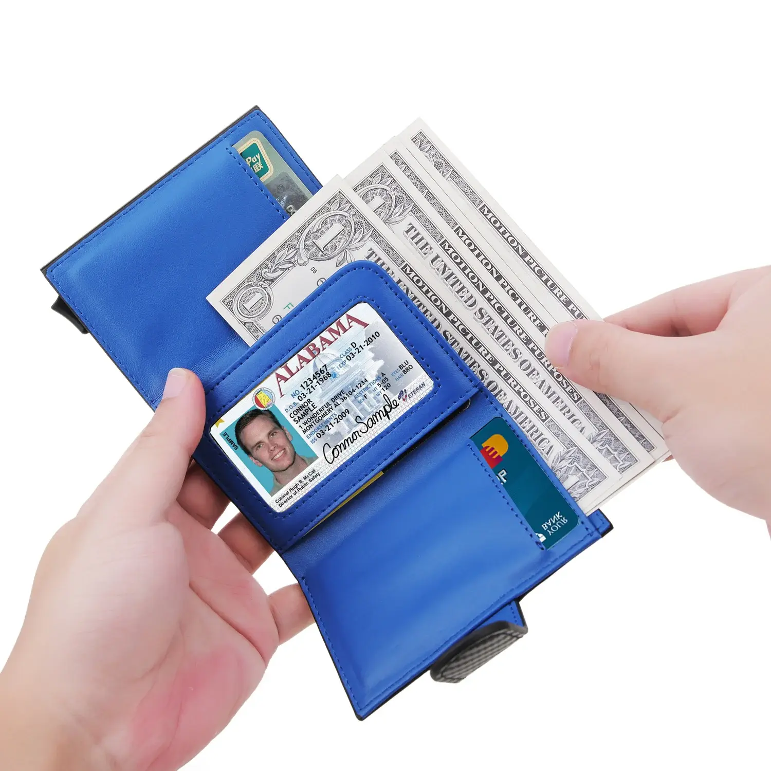 Women Men Smart Purses Automatic Pop Up Valet Walet Carbon Fiber Rfid Wallet Male Money Card Holder Pocket Mini Wallet