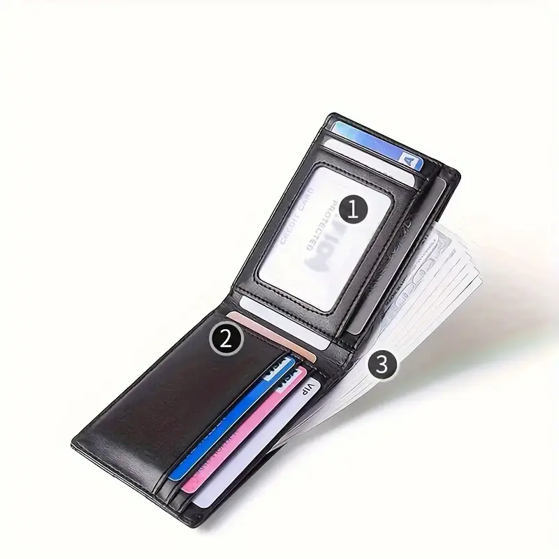 male mini wallet Money clip RFID genuine leather Wallet for men Business Credit Card ID badge Holder Minimalist Wallet man