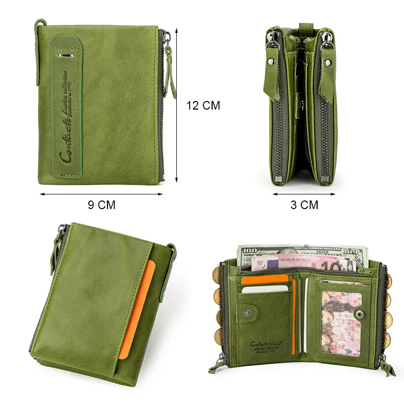 Contact's Name Engraving Genuine Leather Women Wallet Fashion Coin Purse Pocket Small Money Bag Leather Mini Wallets for Ladies