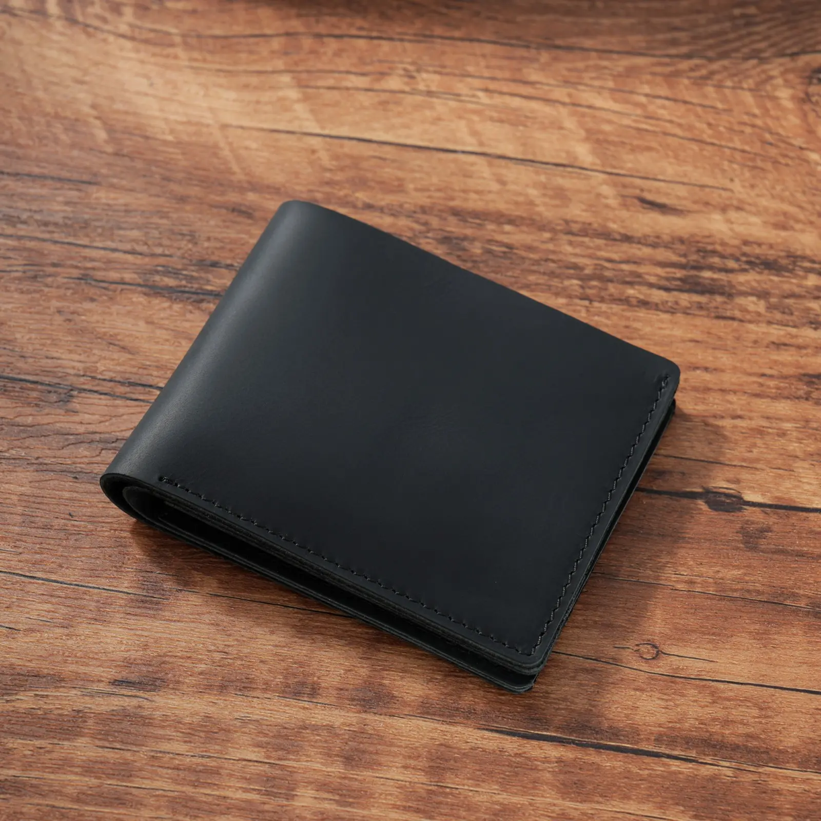 Genuine Leather Slim Bifold Wallet, Vintage Credit Card Holder Portable Short Wallet Small Money Purse
