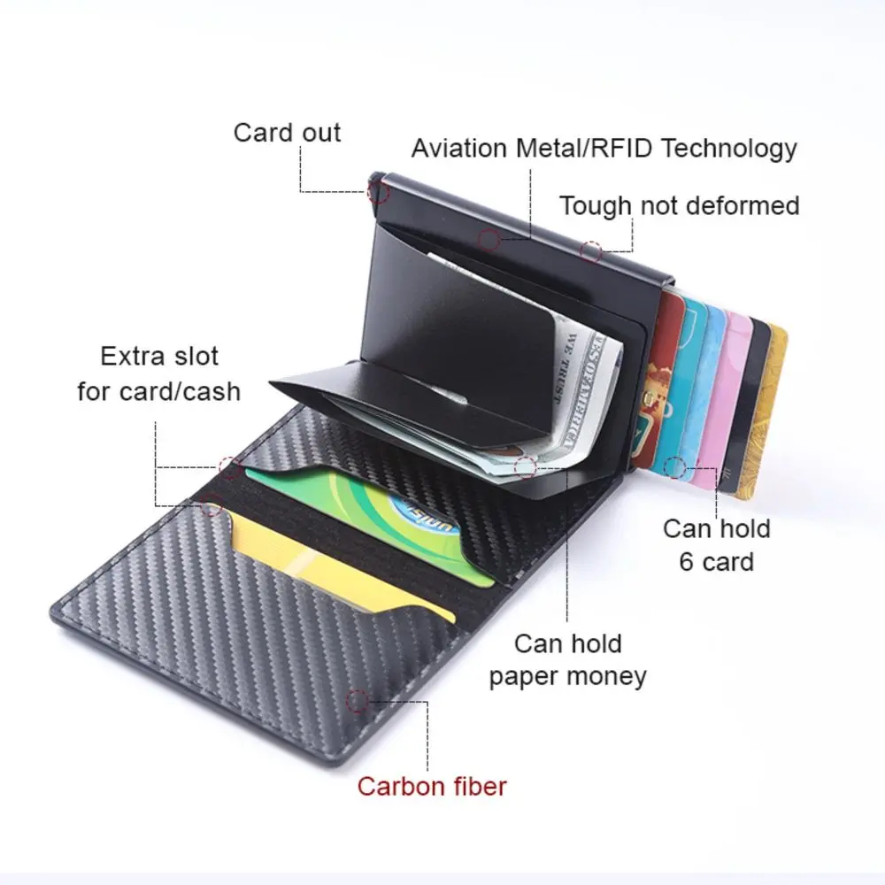 Magnetic Suction Effect Minimalist MEN'S Card Bag Wallet Black - Upgraded Magnetic Closure