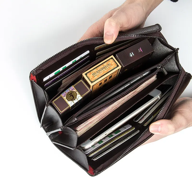 Baellerry Large Capacity Phone Pocket New Men Wallets Handbag Brand Card Holder Zipper Male Wallets Passport Case Men's Purses