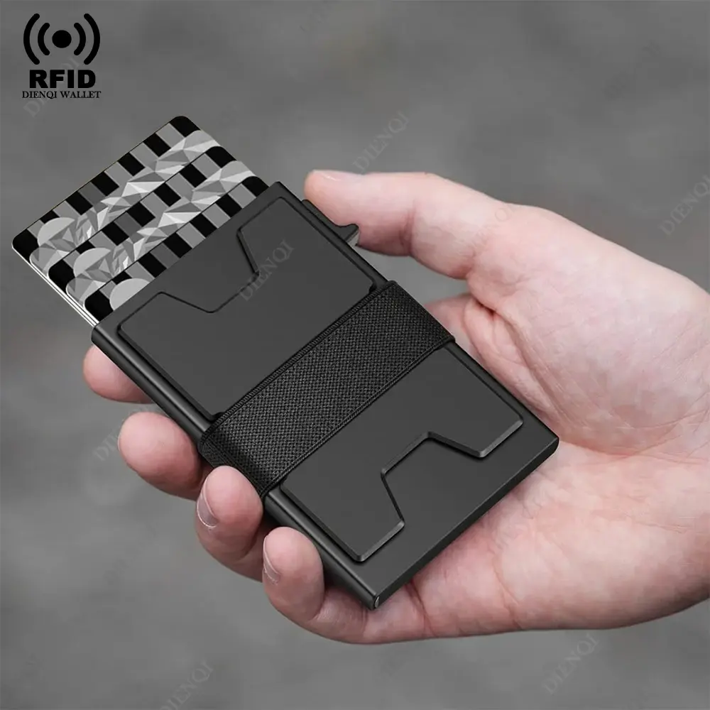 Rfid Aluminum Bank Credit Card Holder Men Wallets Slim Thin Bank Cardholder Case Luxury Minimalist Wallet Pop Up Wallets for Men