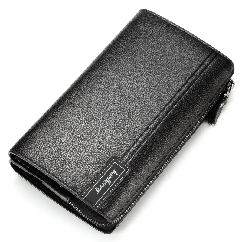 Baellerry Large Capacity Phone Pocket New Men Wallets Handbag Brand Card Holder Zipper Male Wallets Passport Case Men's Purses