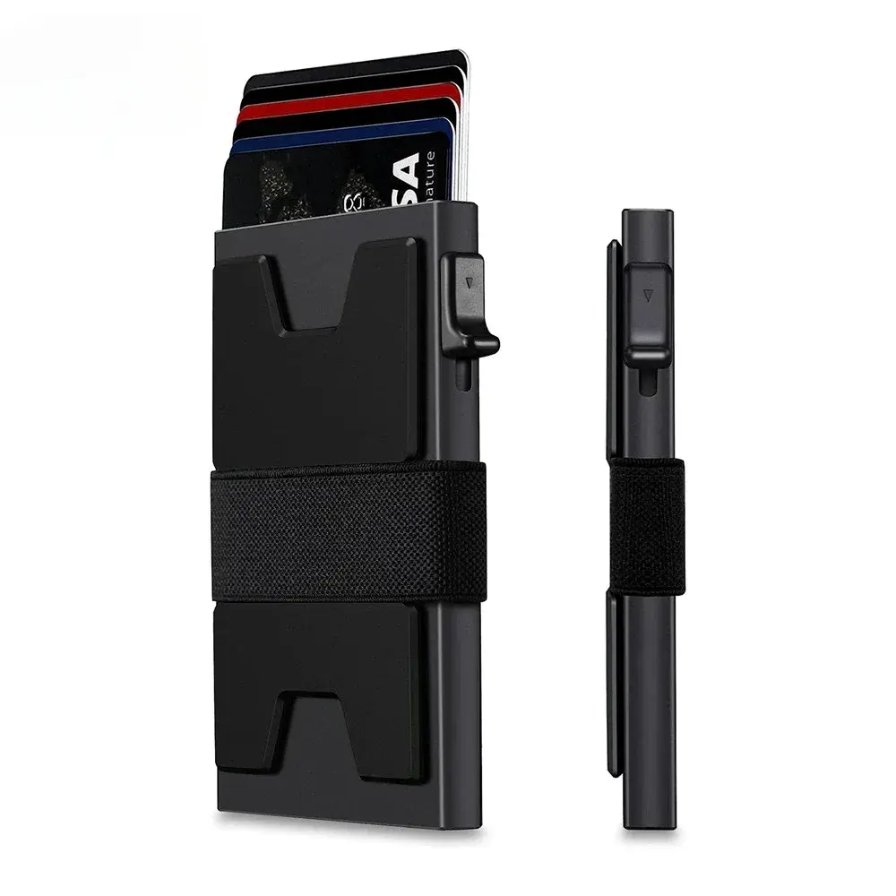 Rfid Aluminum Bank Credit Card Holder Men Wallets Slim Thin Bank Cardholder Case Luxury Minimalist Wallet Pop Up Wallets for Men