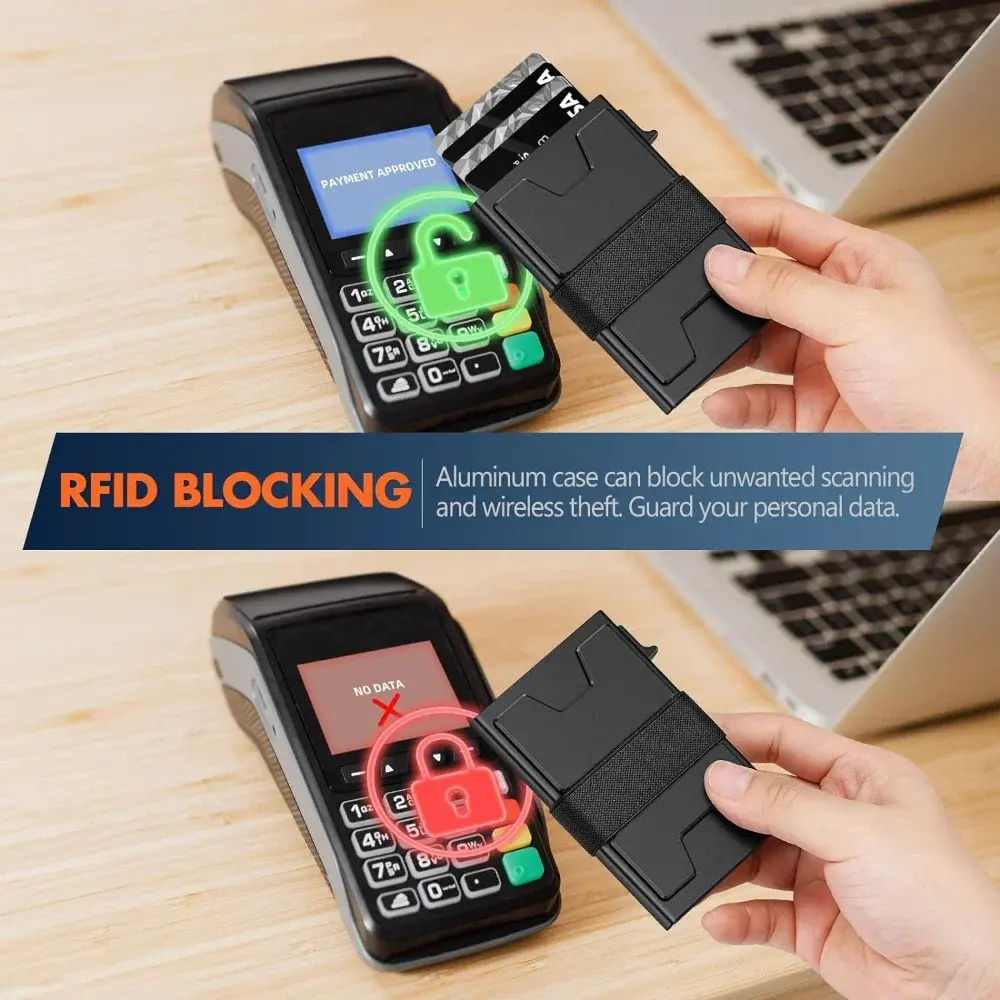Rfid Aluminum Bank Credit Card Holder Men Wallets Slim Thin Bank Cardholder Case Luxury Minimalist Wallet Pop Up Wallets for Men