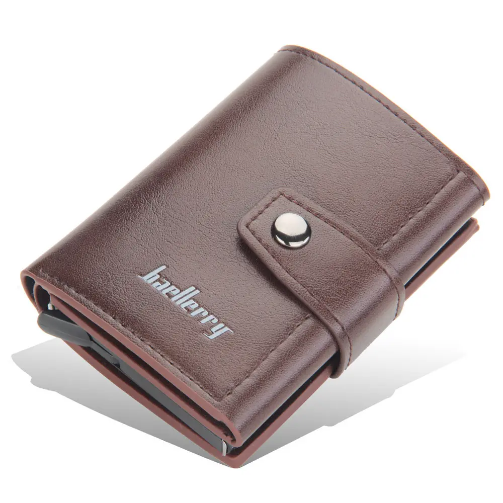 2023 Rfid Blocking Protection Men Card Wallets Hasp Small Card Wallets PU Leather Slim Mini Wallet Qaulity Male Purses