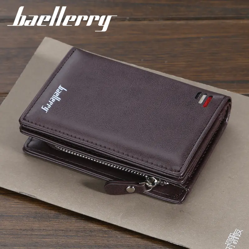 Baellerry Short Men Wallets Fashion New Card Holder Multifunction Organ Leather Purse For Male Zipper Wallet With Coin Pocket
