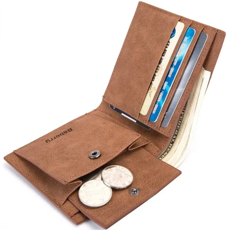 2024 Fashion Rfid Men Wallets Mens Wallet with Coin Bag Zipper Small Mini Wallet Purses New Design Dollar Wallet Slim Money Bag