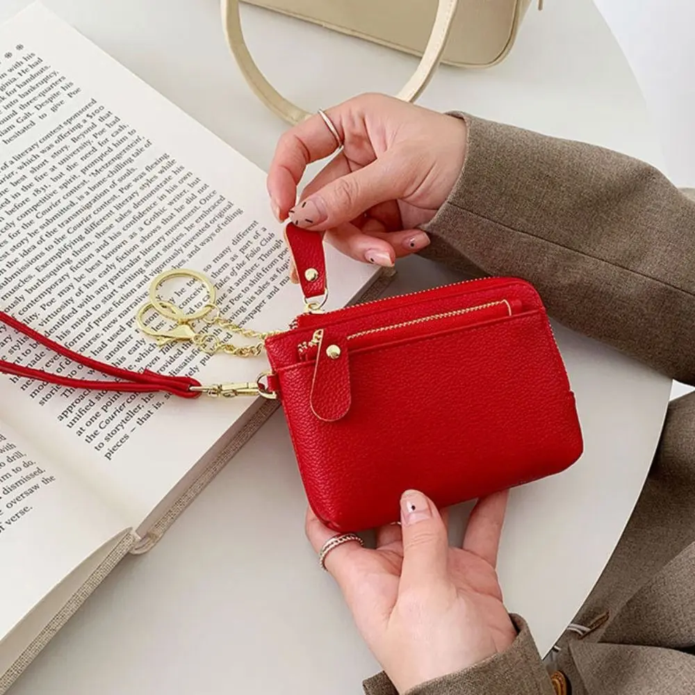 Multi Card Slots Women Short Wallet Hand Clutch Multifunctional Small Cowhide Wallets Portable Solid Color Pu Coin Purse Outdoor