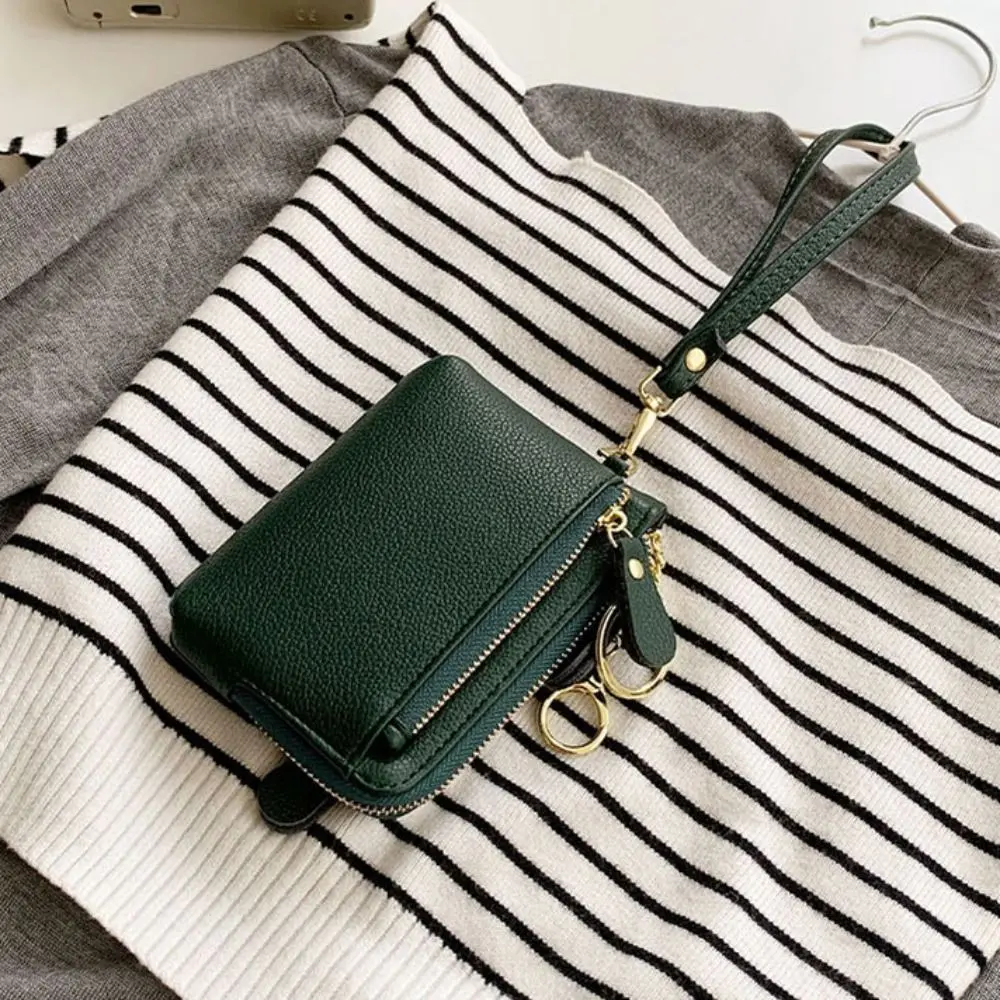 Multi Card Slots Women Short Wallet Hand Clutch Multifunctional Small Cowhide Wallets Portable Solid Color Pu Coin Purse Outdoor