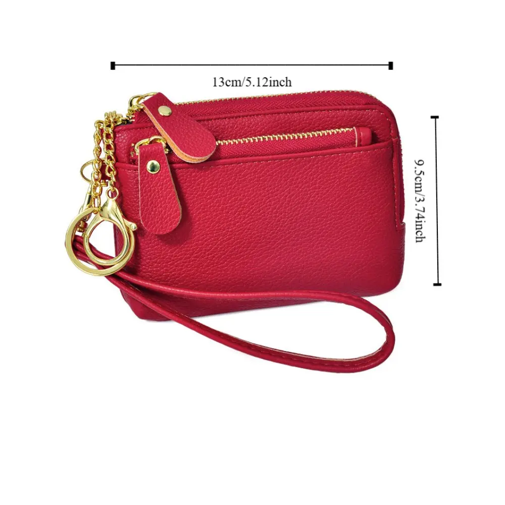 Multi Card Slots Women Short Wallet Hand Clutch Multifunctional Small Cowhide Wallets Portable Solid Color Pu Coin Purse Outdoor