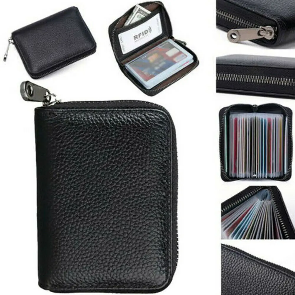 Mini Leather 22 card Wallet Business Case Purse Credit Card Holder RFID Blocking large capacity card holder Bag