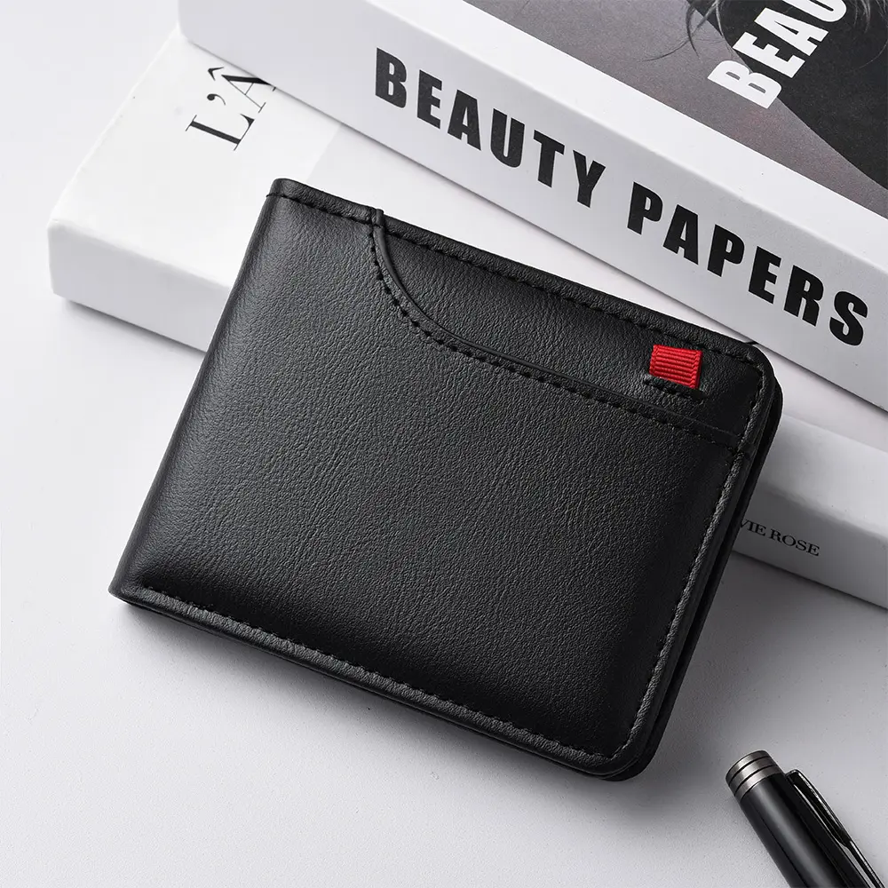 Men's Short Wallet Multi-Card Slot Card Holder PU Leather Luxury Wallet for Men