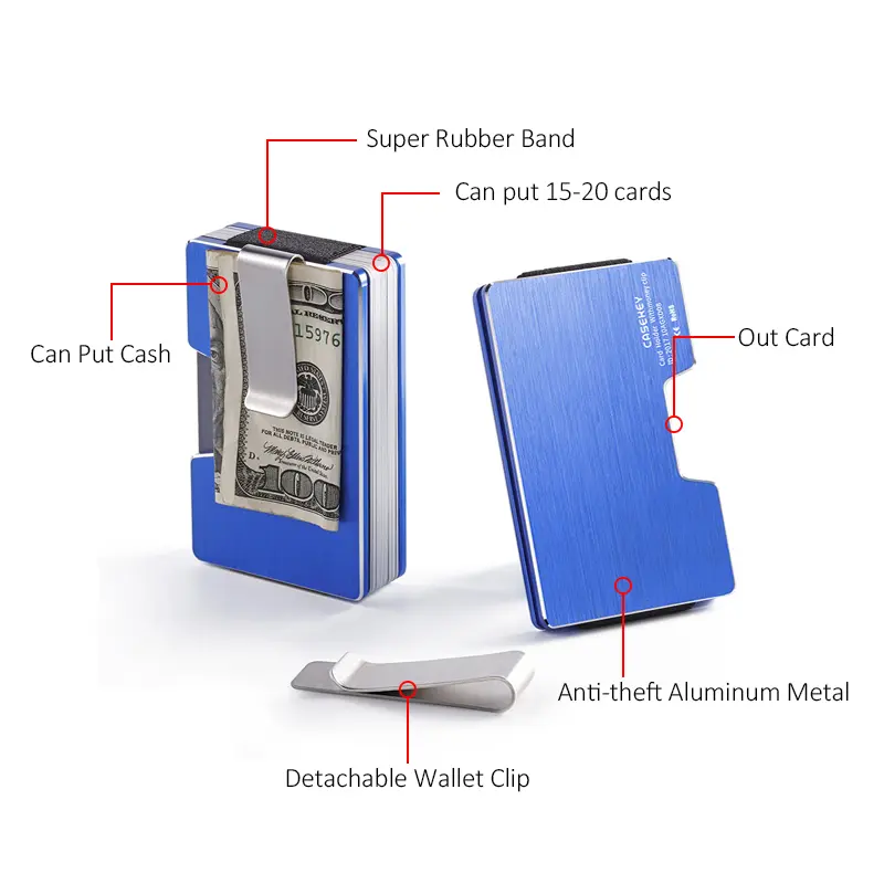 Rfid Card Holder Wallets Men Women Slim Thin Metal Minimalist Wallet Magsafe Male Money Bag Purse Short Small Walet for Men 2021