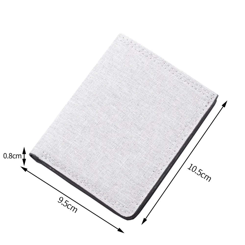 Men's Slim Short Canvas Wallet Luxury Brand Designer Male Small Minimalist Purse Coin Pouch Card Holder Mini Vertical Wallet