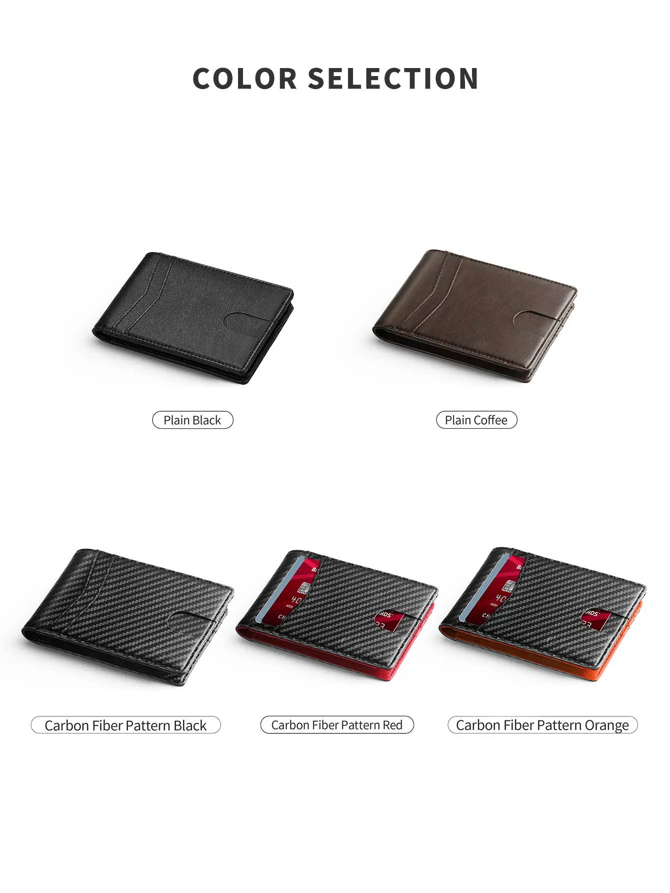 Fashion Minimalist Carbon Fiber Ultra-thin Trifold Wallet RFIDMens Wallet with ID Window and 13Card Slots Coin Purse Card Holder
