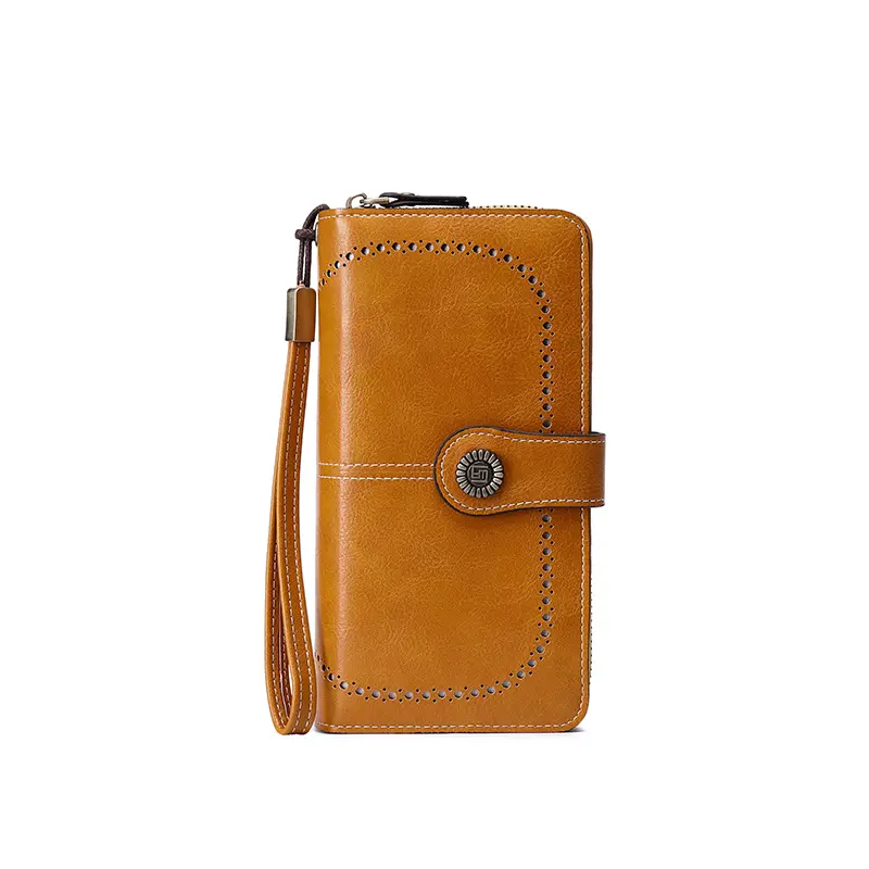 MIYIN Fashion Texture Women's Wallet High Quality RFID Anti theft Leather Wallet Women's Long Multi Card Wrist Bag