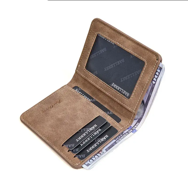 2025 New Wallet Men Short Dollar Clip Zipper Simple Soft Abrazine Leather Lightweight Coin Wallet for Male Card Holders Cartera